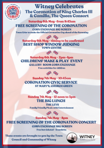 Poster displaying details of the planned events for the coronation. Full list on news post