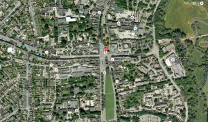 Map showing location of Town Hall 