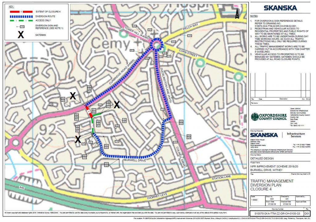 Map showing 2nd area of closure