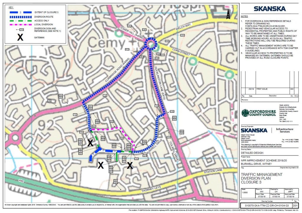 Map showing 3rd area of closure