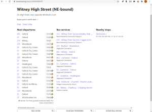 Screenshot of bustimes.org page showing all stops