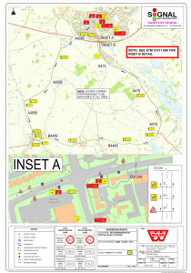 Map showing diversions for Ducklington Lane Road closure