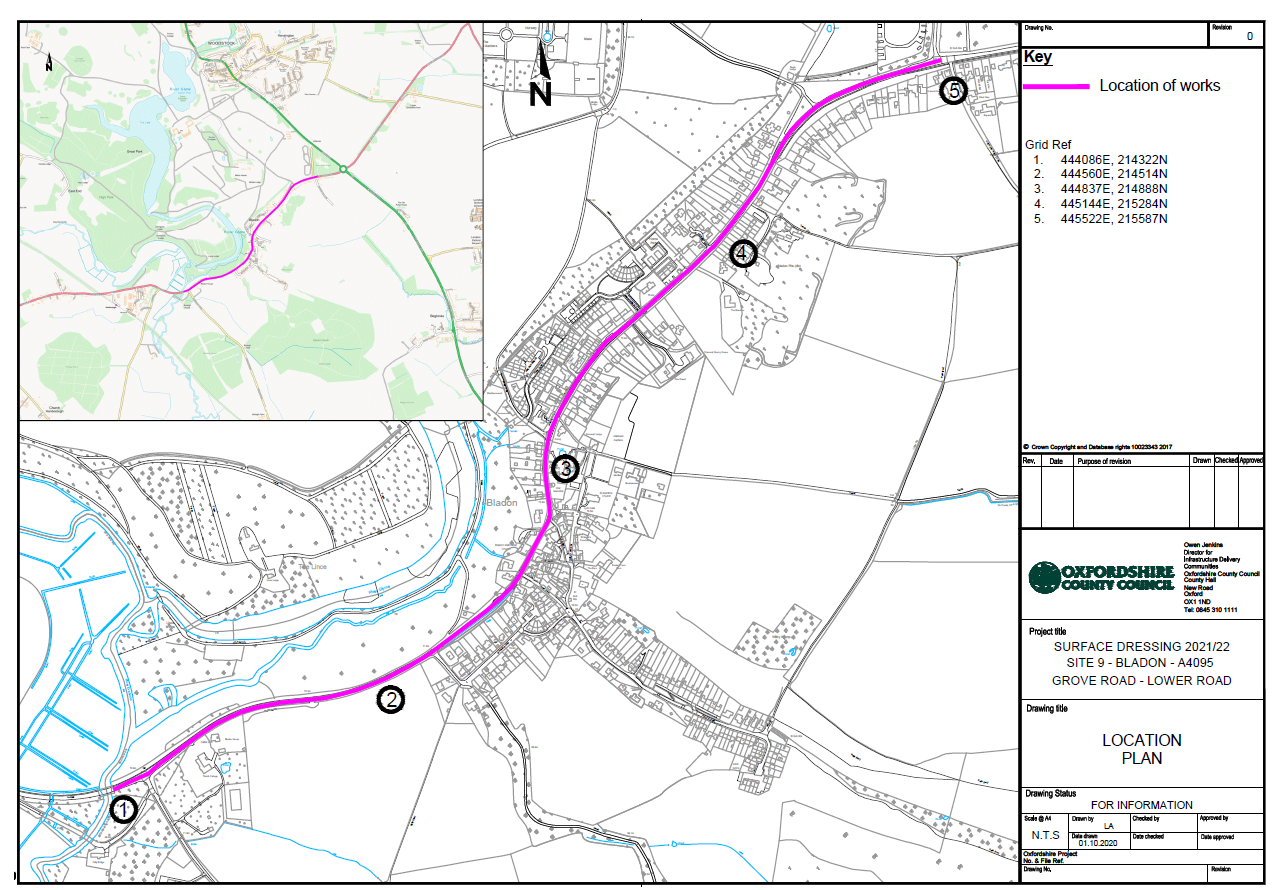 Road Works Bladon & Hanborough, A4095 (from : A44 Woodstock Road/Bladon ...