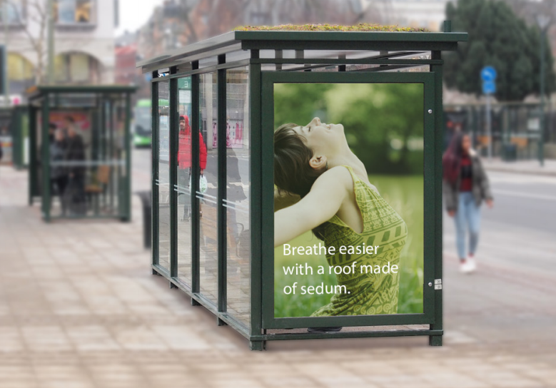 A City Haven Shelter with Sedum living roof 