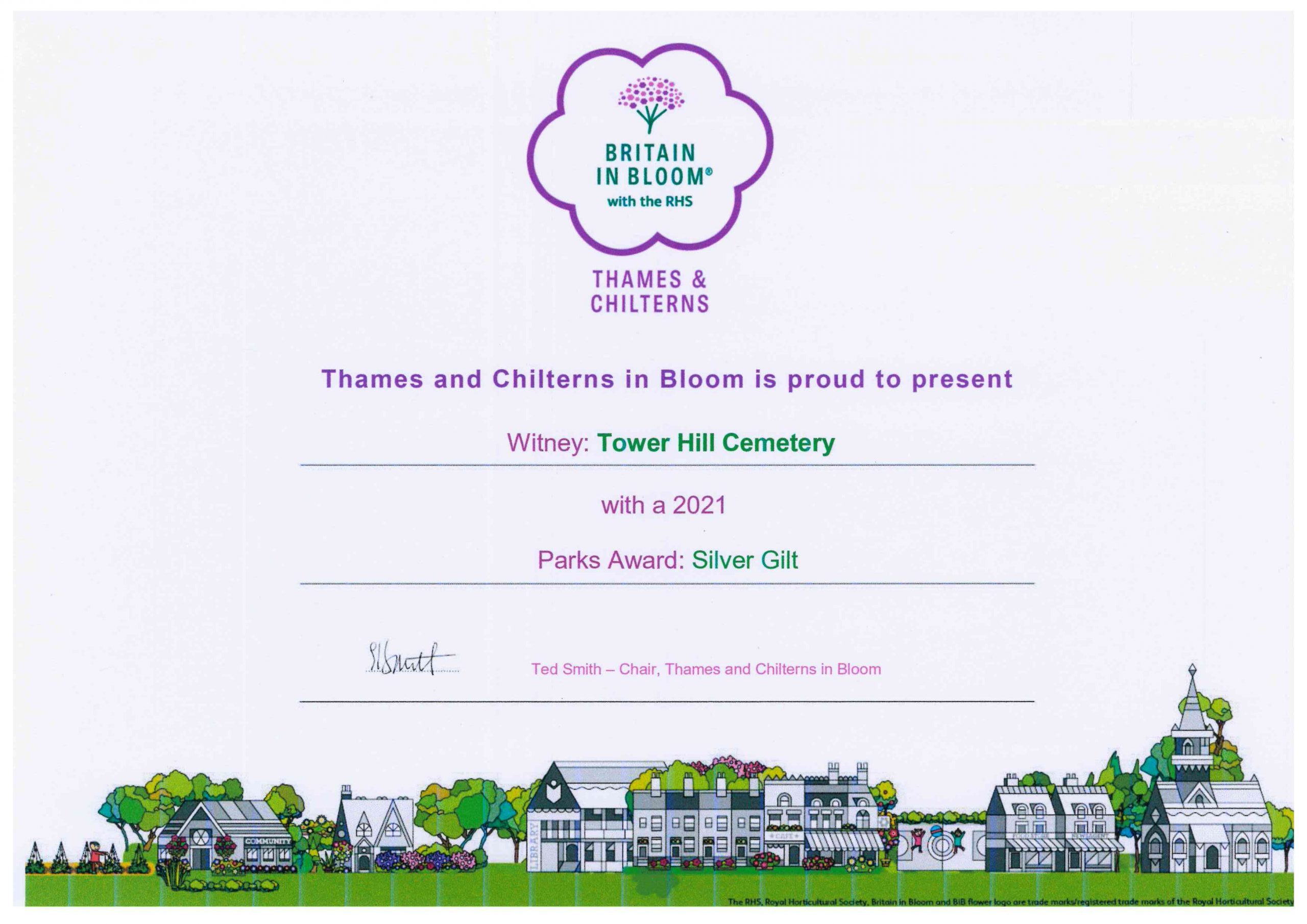 Tower Hill Cemetery Silver Gilt Certificate - In Bloom