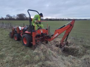 Creating a ditch in Snipe Meadow