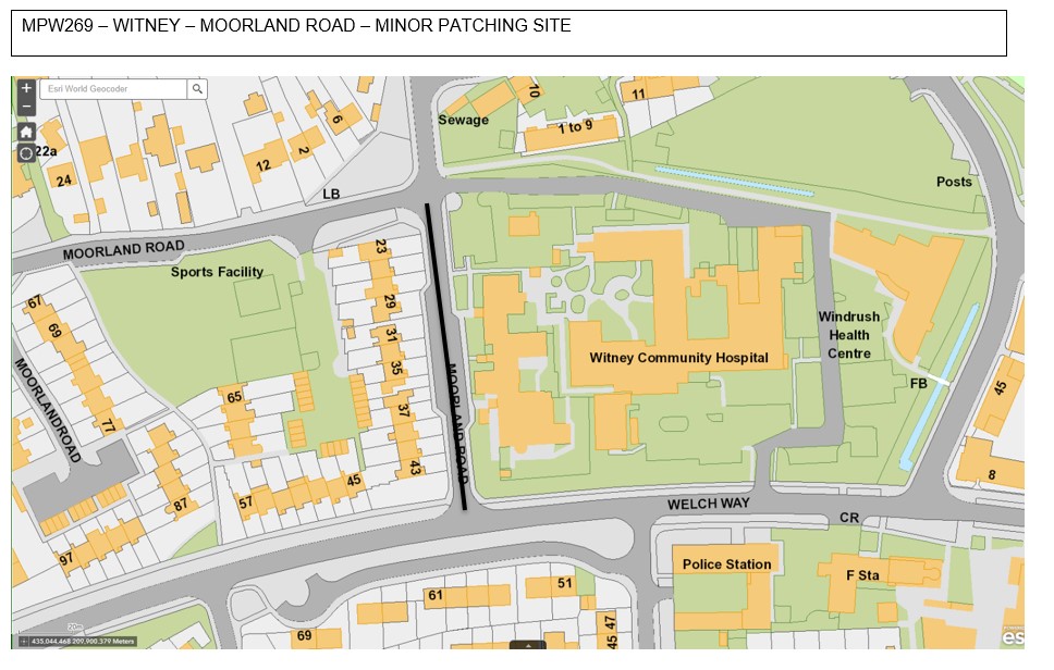 Temporary Road Closure Moorland Way, Witney Witney Town Council