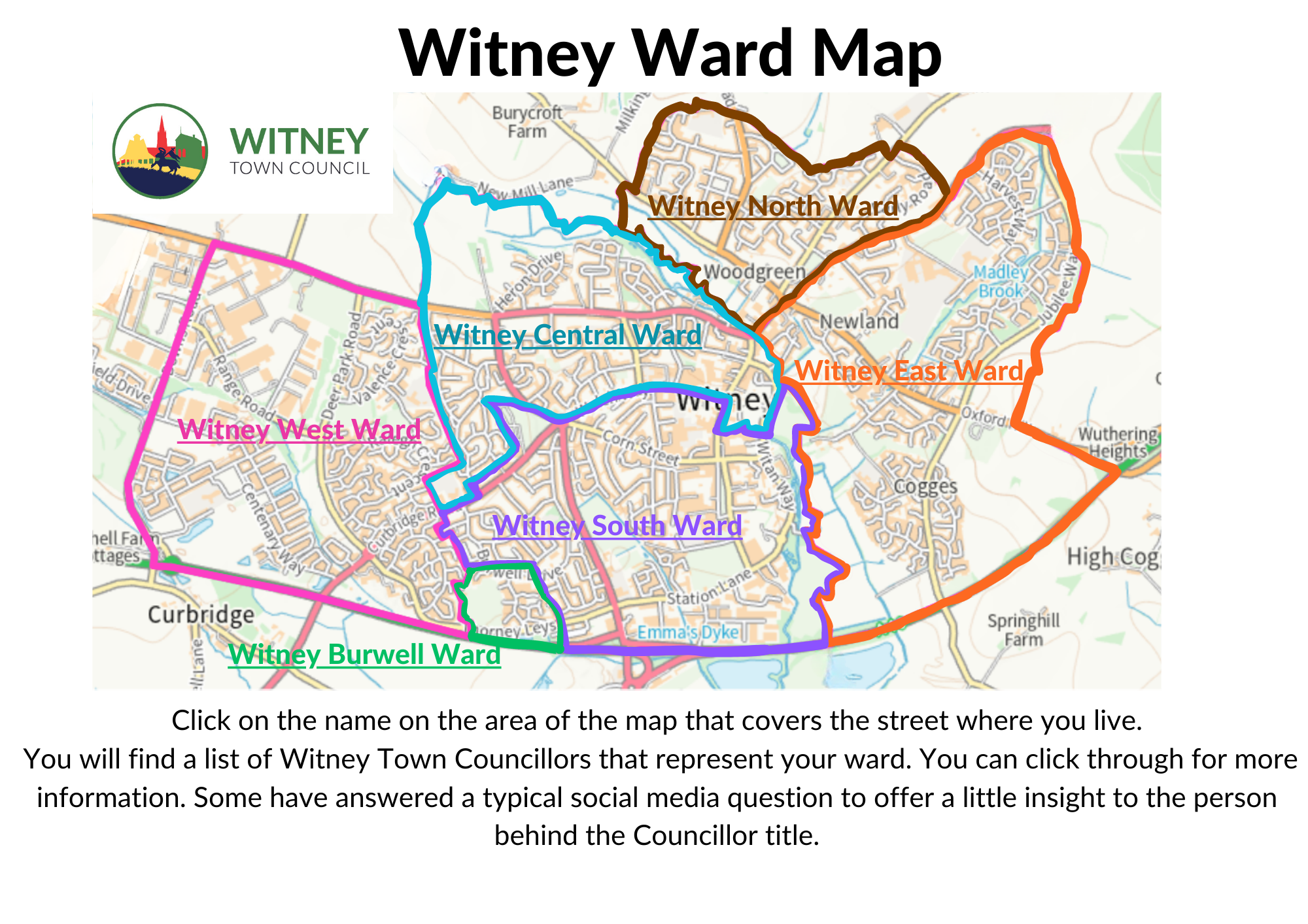 Witney Ward Map- PDF is not accessible. Please read text below.