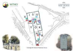 Map showing locations of the War Graves