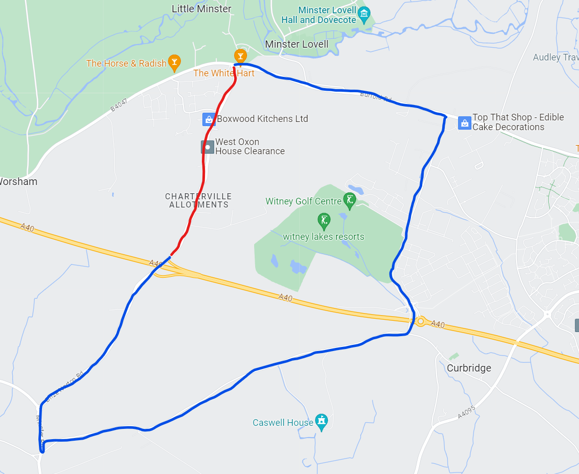 Temporary Road Closure, Brize Norton Road, Minster Lovell Witney Town