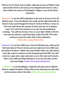 Description of routes and entrances to the lake and country park