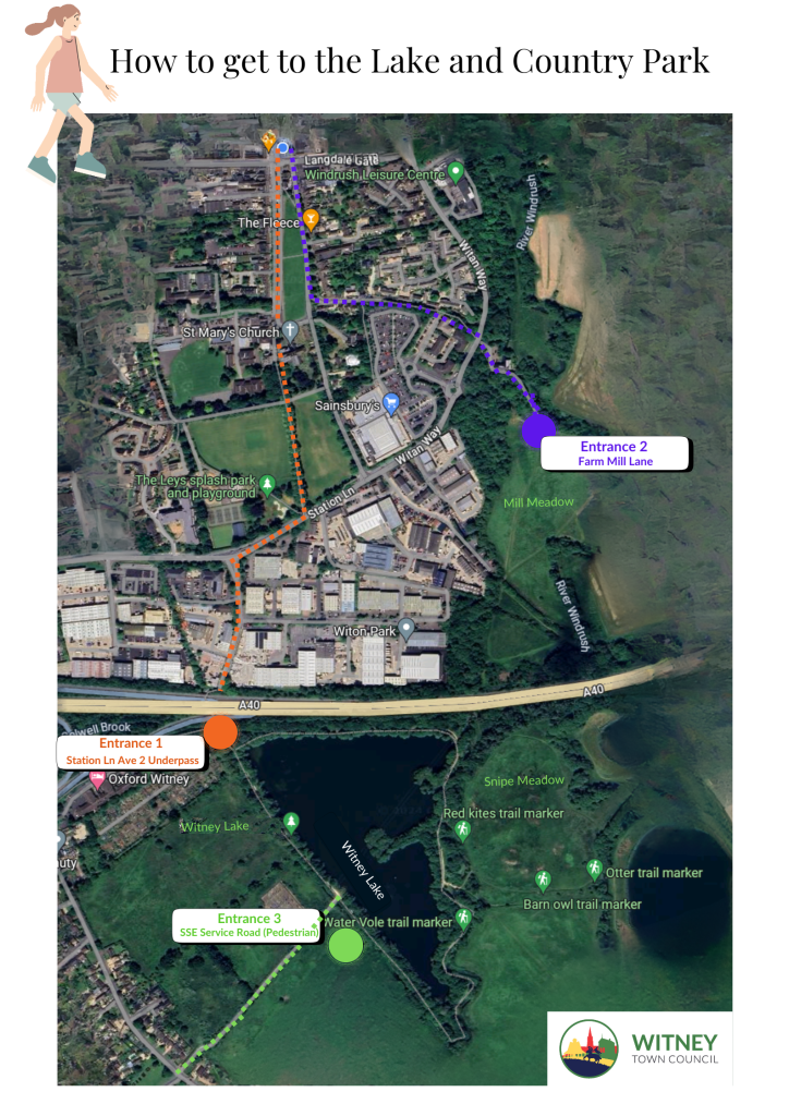 MAP SHOWING ENTRANCES TO LAKE AND COUNTRY PARK