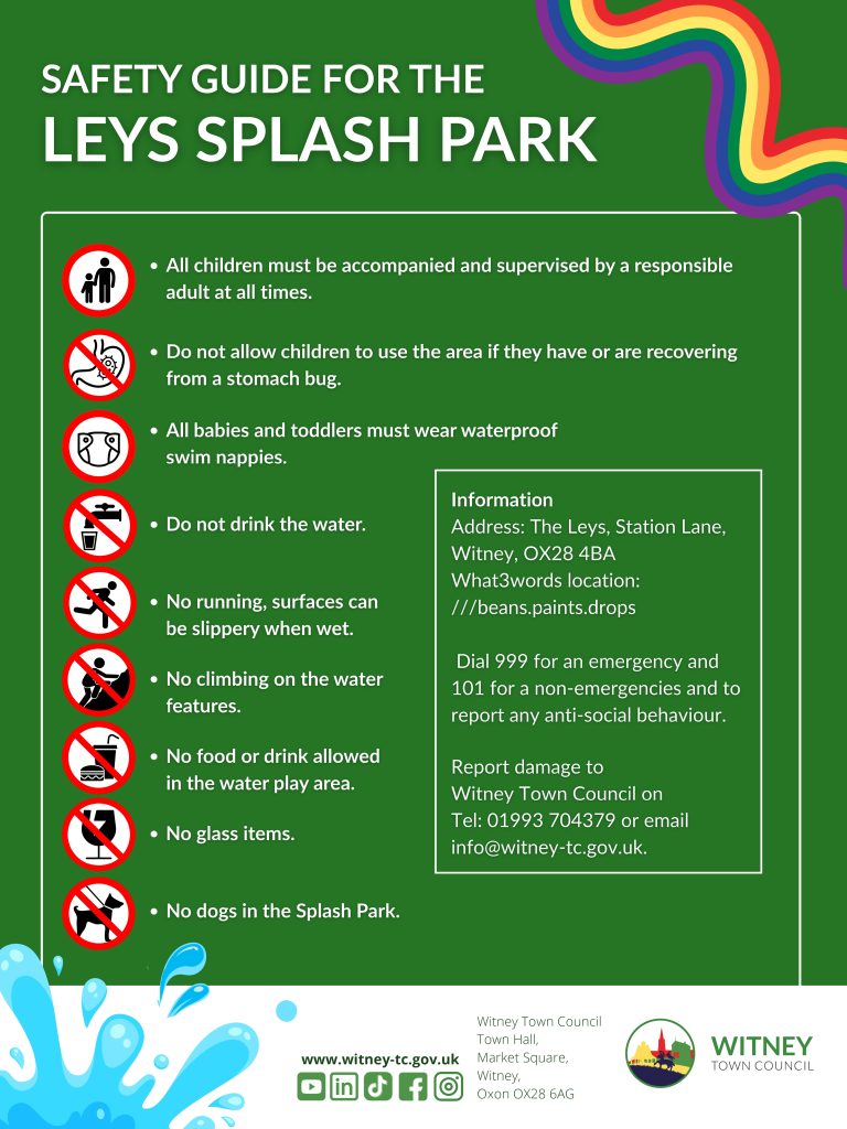 Poster with rules of the splashpark
