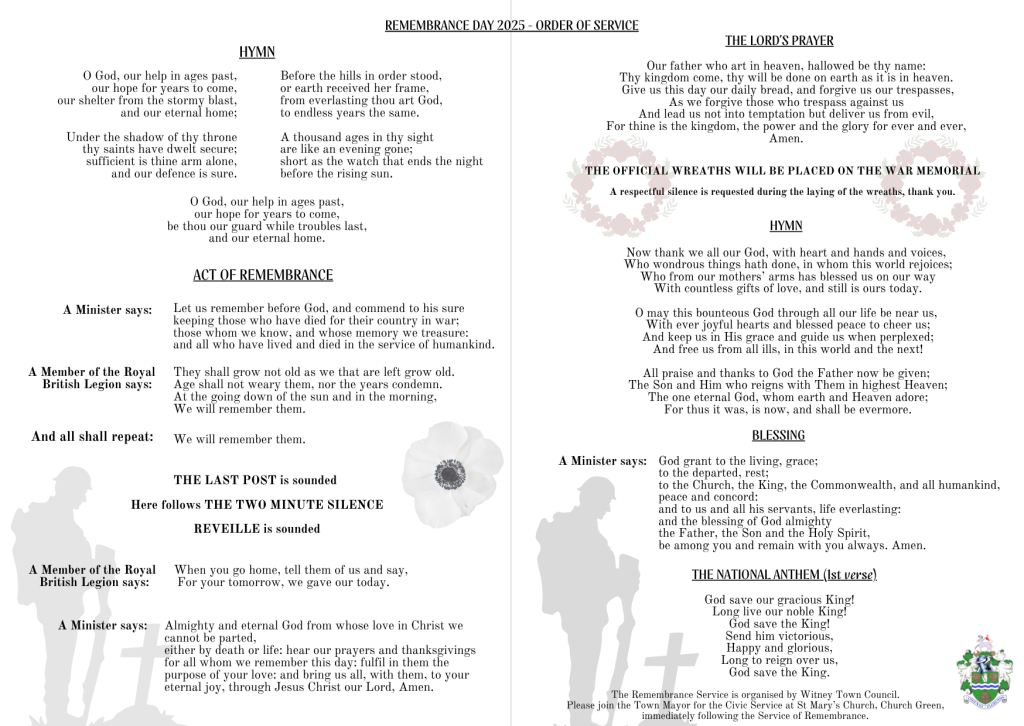 Remembrance Order of Service
