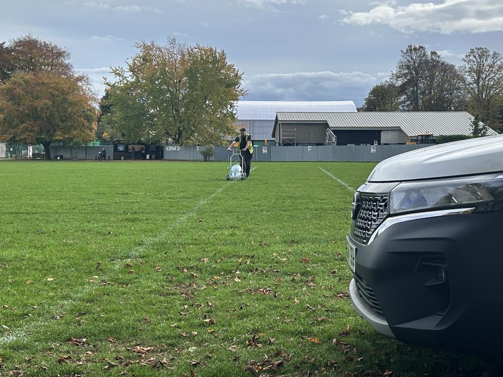 Pitch line marking at The Leys