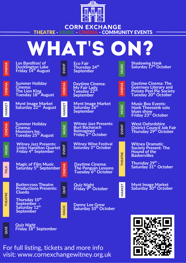 What's On Poster A1 & Front - Late Summer 26